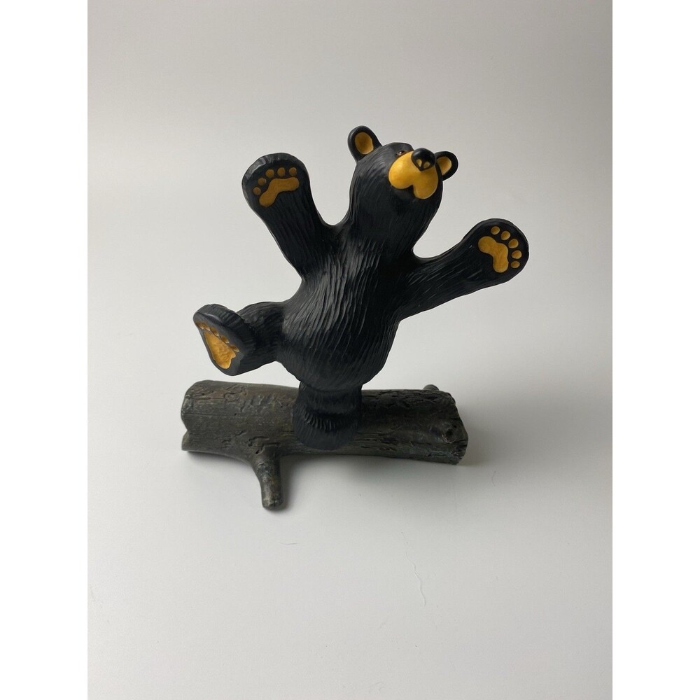 Bearfoots Jeff Fleming Big Sky Carvers Black Bear Log Figurine